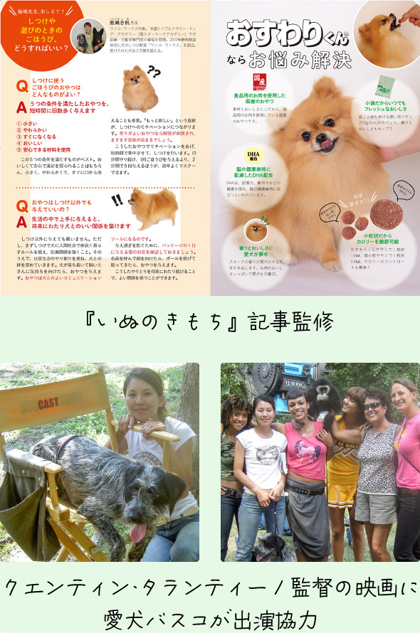 『いぬのきもち』記事監修／クエンティン・タランティーノ監督の映画に愛犬バスコが出演協力